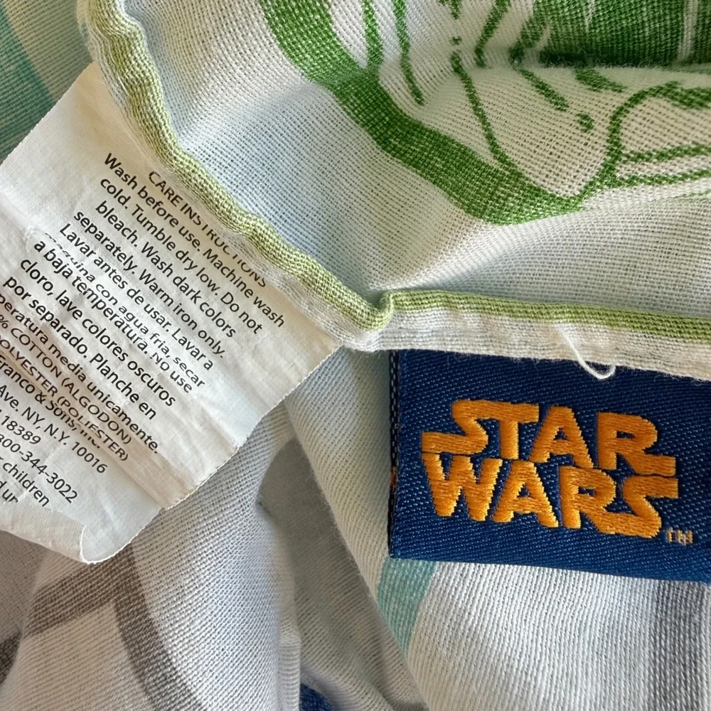 Y2K Star Wars Bedding Sheet Set Kids Twin White Multicolor Character Grid